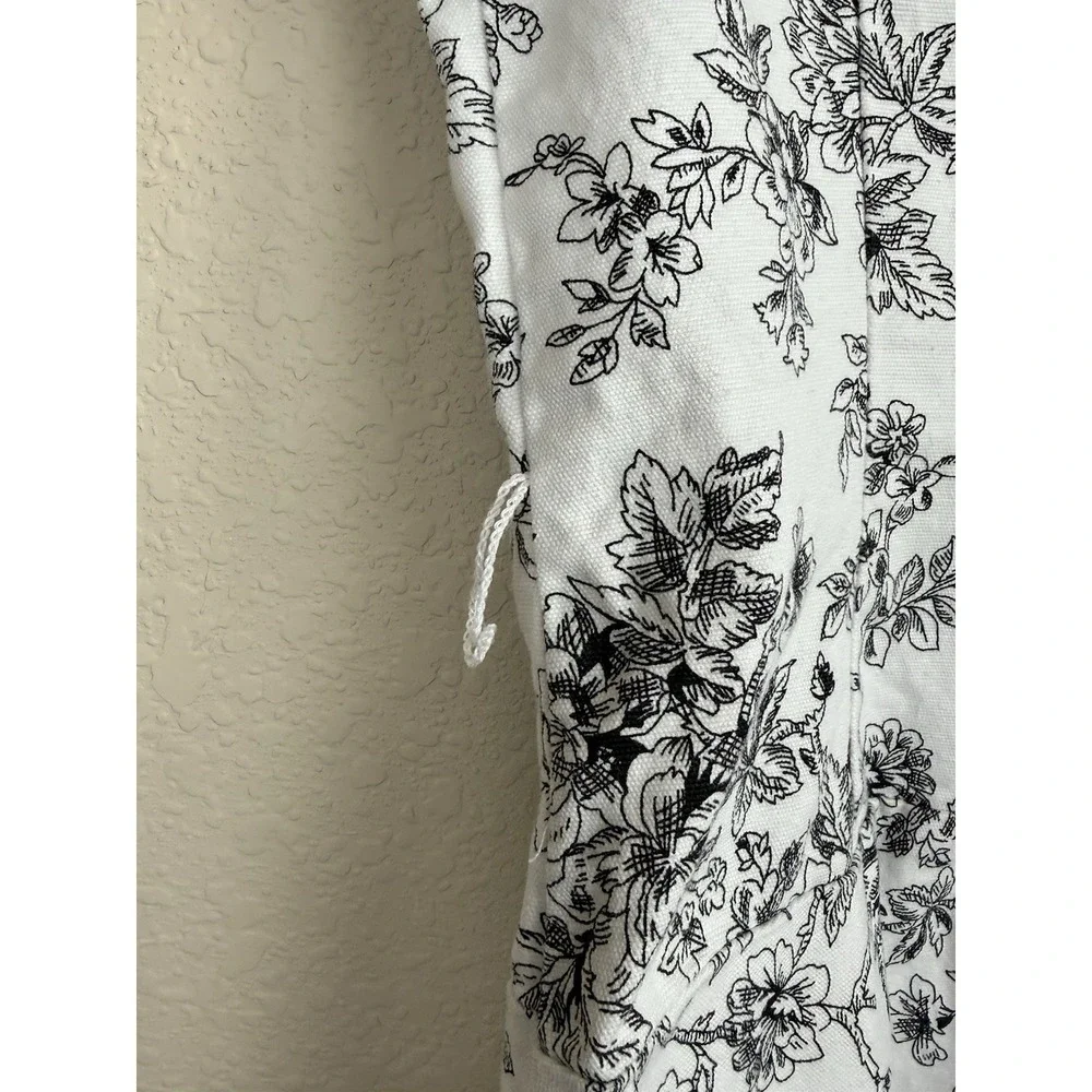 Vtg Studio Y Black/White Floral Toile Strapless Fit And Flare Dress Sz S *read - Picture 6 of 8